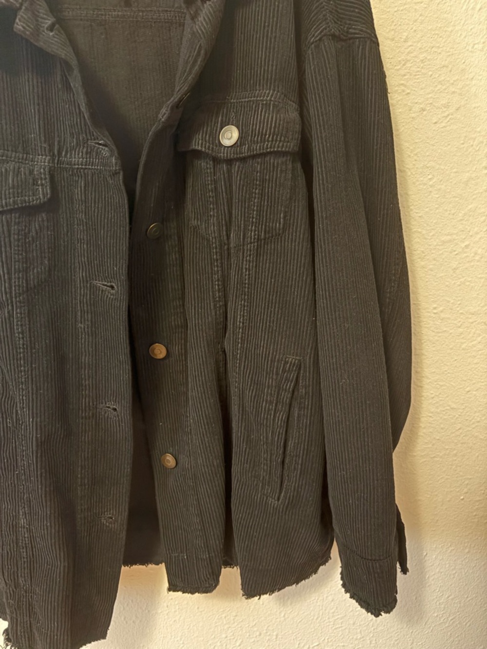 Zara Black Corduroy Button-Up Jacket - Picture 3 of 5